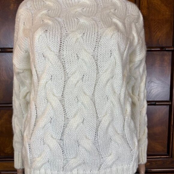 NWOT Ivory Chunky Cable Knit Turtleneck Sweater - Picture 9 of 11
